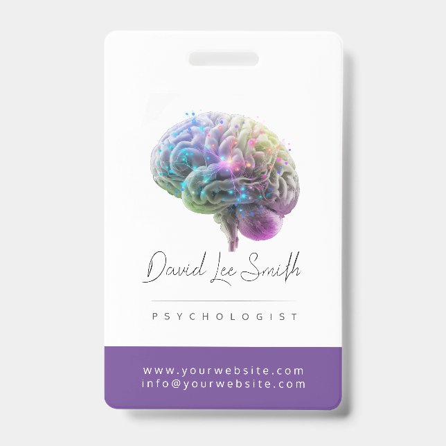 Badge Psychologue / Neurologue Minimaliste (Avant)