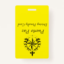 Puerto Paz - Carte de peine de conduire (jaune)