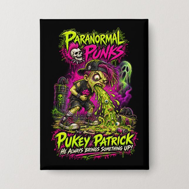 Badge Pukey Patrick – Punks Paranormaux (Recto)