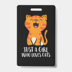 Badge Pullover Just a Girl qui aime les chats