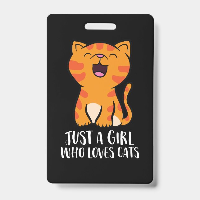 Badge Pullover Just a Girl qui aime les chats (Avant)
