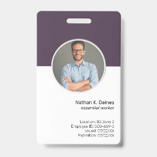 Badge Purple ID Société de Cartes d'Identification des