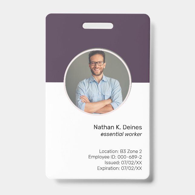 Badge Purple ID | Société de Cartes d'Identification des (Avant)