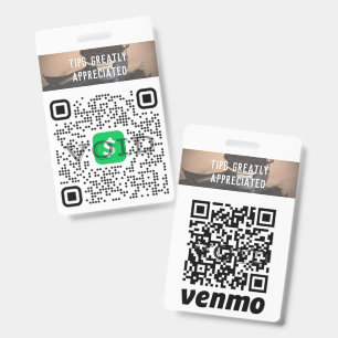 Badge QR personnalisé pour pourboire sans espèces