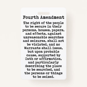 Badge Quatrième amendement - Constitution des États-Unis