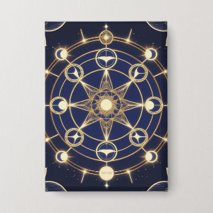 Badge Radiance Divine – Mandala Doré de l'Éveil