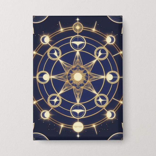 Badge Radiance Divine – Mandala Doré de l'Éveil (Recto)