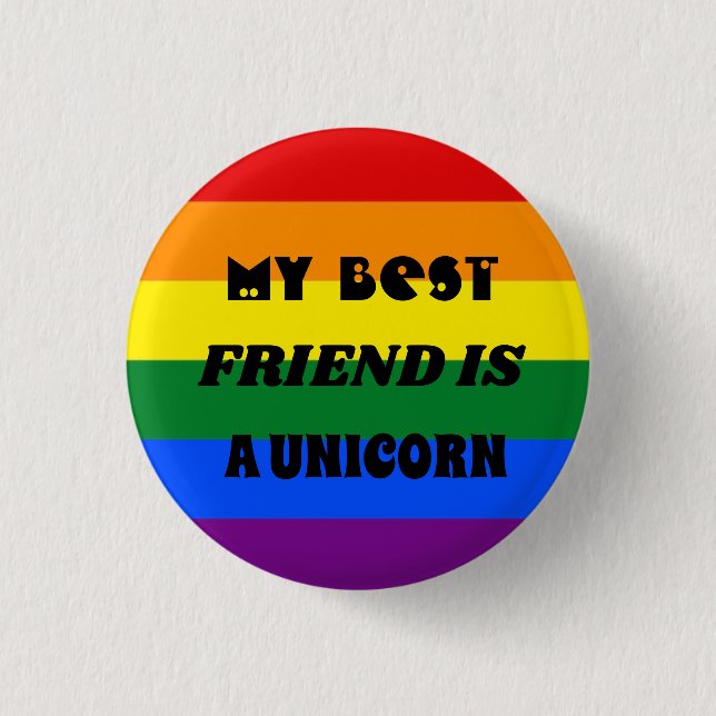 Badge RAINBOW MEILLEUR AMI EST UNICORN (Devant)