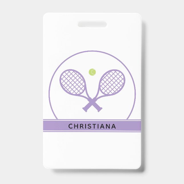 Badge Raquette de Tennis Elégante et Ball Cute personnal (Avant)
