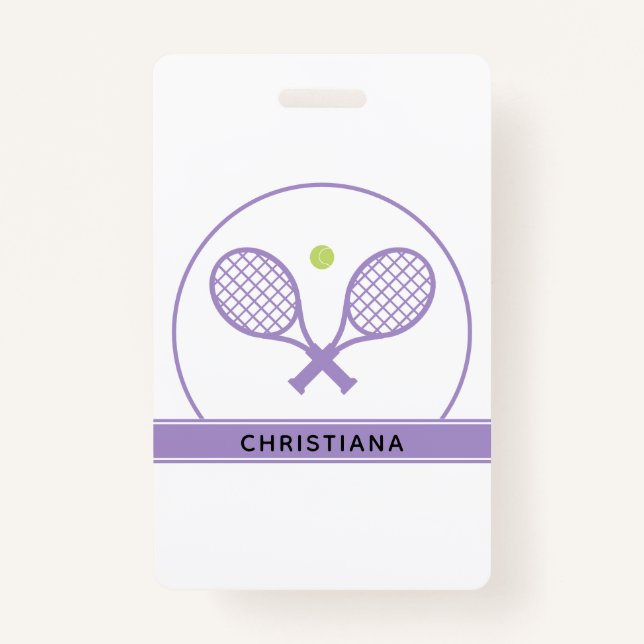 Badge Raquette de Tennis Elégante et Ball Cute personnal (Devant)