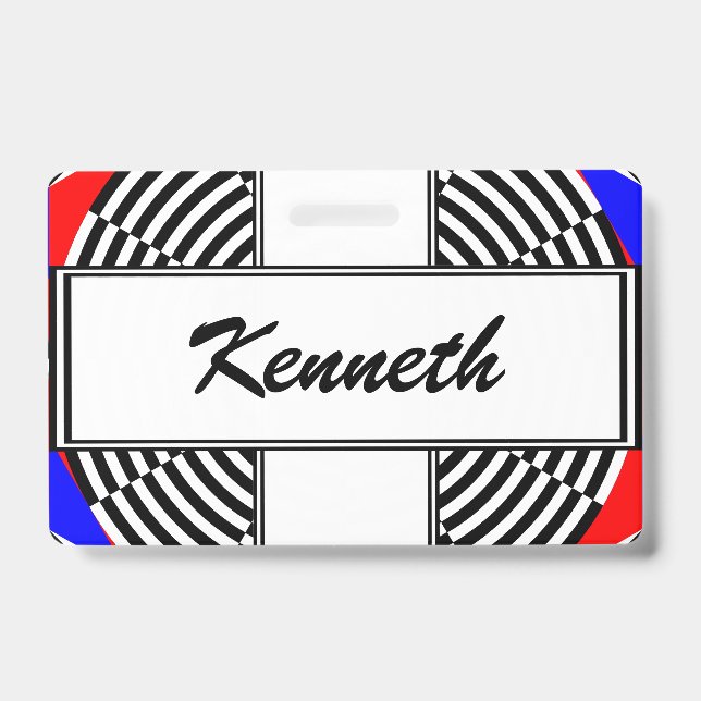 Badge Rayonnement noir et blanc par Kenneth Yoncich (Front)