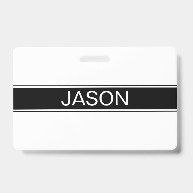 Badge Rayure noire et blanche en gras Texte modifiable (Avant)