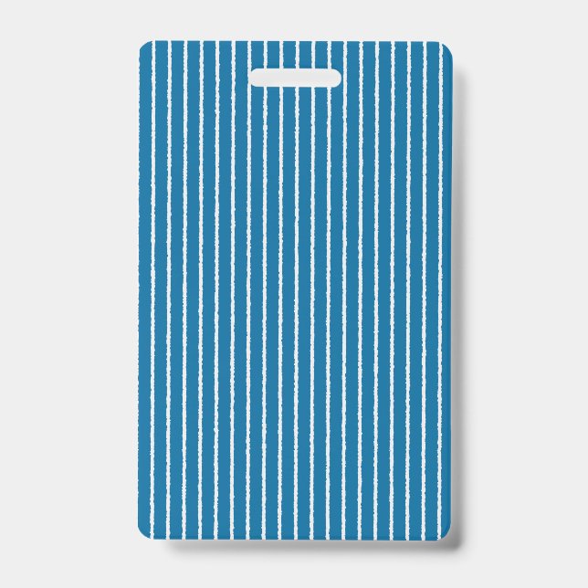 Badge Rayures bleues et blanches avec des lignes inégale (Avant)