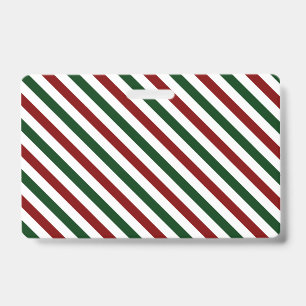 Badge Rayures de Noël personnalisables