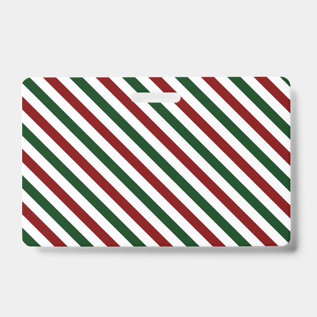 Badge Rayures de Noël personnalisables (Avant)