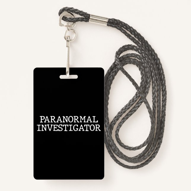 Badge Recherche paranormale chasse aux fantômes EVP (Devant avec lanière)