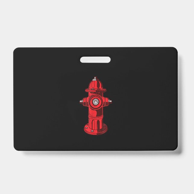 Badge Red Graphic Fire Hydrant Pompier Cadeaux de travai (Avant)