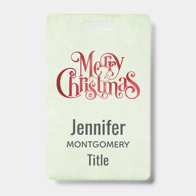 Badge Red Joyeux Noël Typographie Festive Police (Avant)