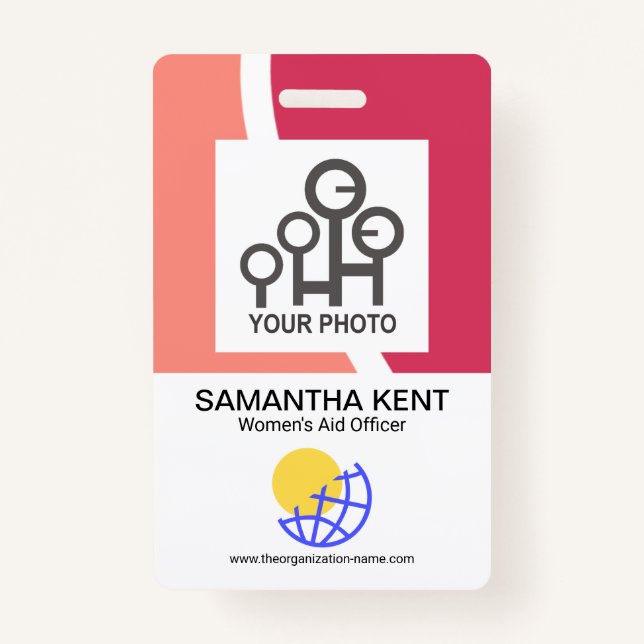 Badge Red Shade Waves Nom de la société Modèle (Devant)