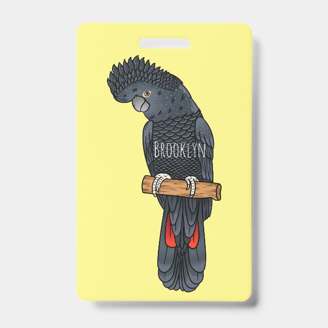 Badge Red-tailed black cockatoo bird cartoon (Avant)