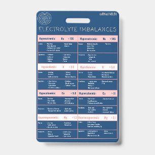 Badge Référence rapide sur les déséquilibres électrolyti