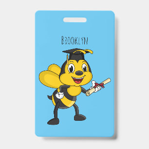 Badge Remise de diplôme de l'abeille de dessin animé heu