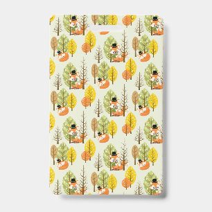 Badge Renard Orange Mignon Arbres d'Automne Forêt Hipste