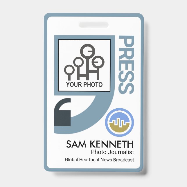 Badge Reporter de presse professionnel entre guillemets  (Avant)