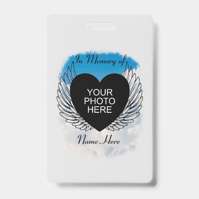 Badge Repose En Paix En Mémoire des Ailes et des Nuages (Avant)