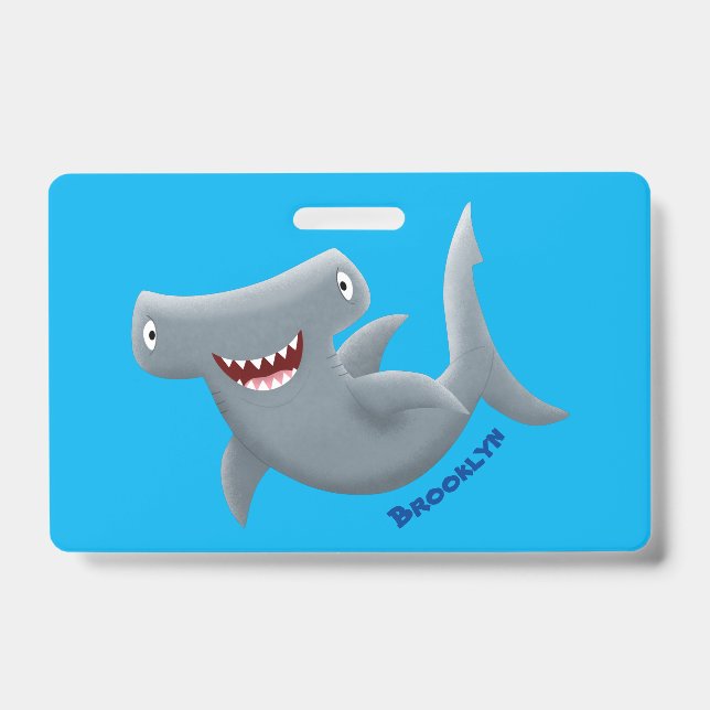 Badge Requin marteau mignon dessin animé drôle (Avant)