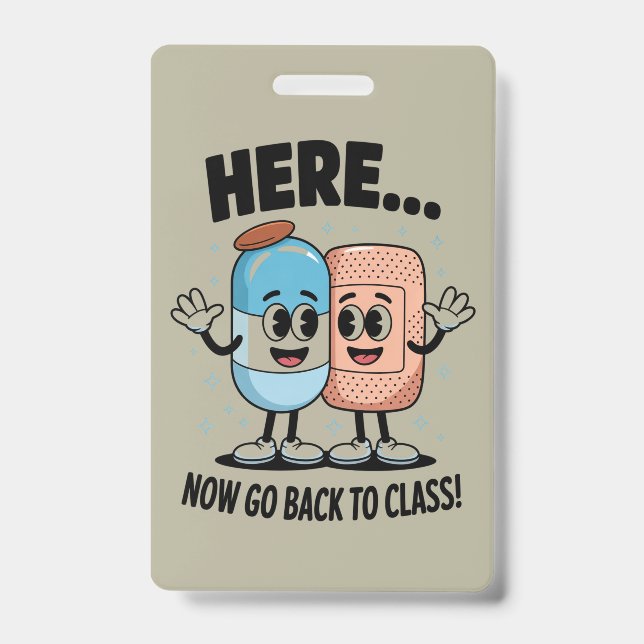 Badge Retour À La Classe Infirmière Médicale Pro (Avant)