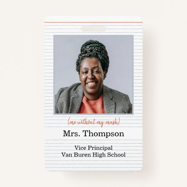 Badge Retour à l'école Insigne d'identification de l'adm (Devant)