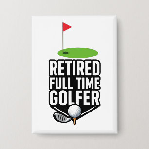 Badge Retraite Golf avec drapeau de golf Ballons de golf