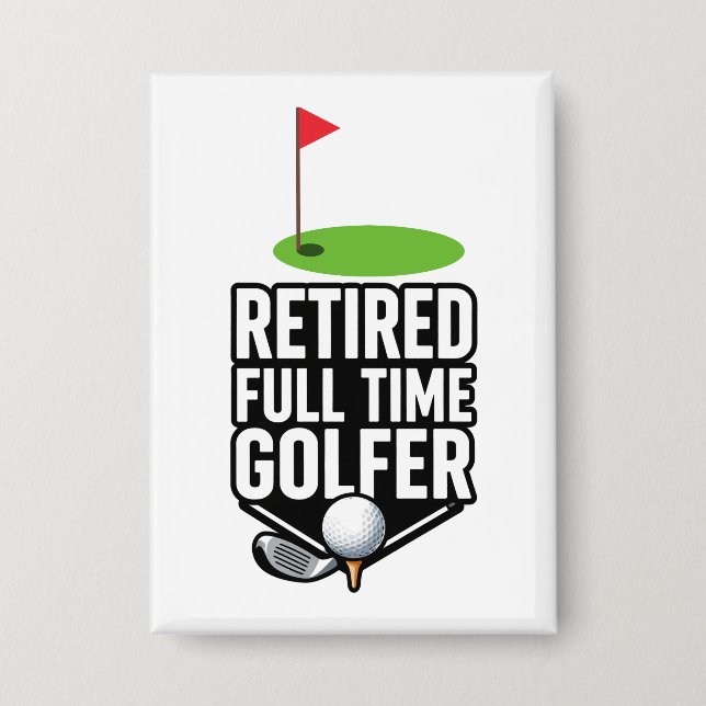 Badge Retraite Golf avec drapeau de golf Ballons de golf (Recto)