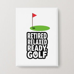 Badge Retraite Golf avec drapeau de golf Ballons de golf