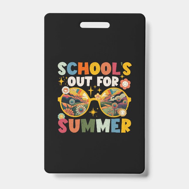 Badge Retro Dernière journée de l'école dehors pour ense (Avant)