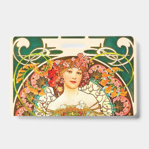 Badge Rêverie Art nouveau d'Alphonse Mucha