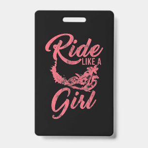 Badge Ride Comme Une Fille Moto Drôle Cadeau Drôle