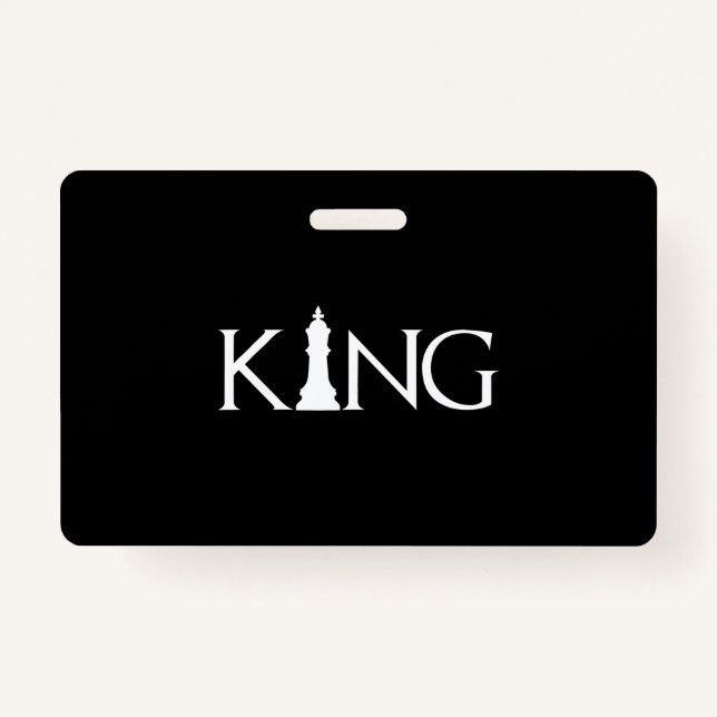 Badge roi avec pièce d'échecs king (Devant)