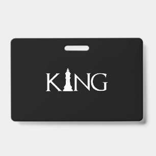 Badge roi avec pièce d'échecs roi