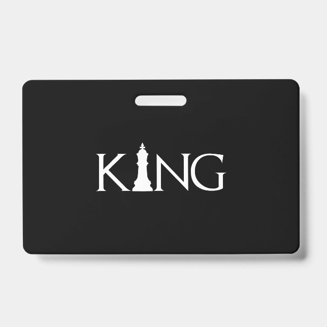 Badge roi avec pièce d'échecs roi (Avant)