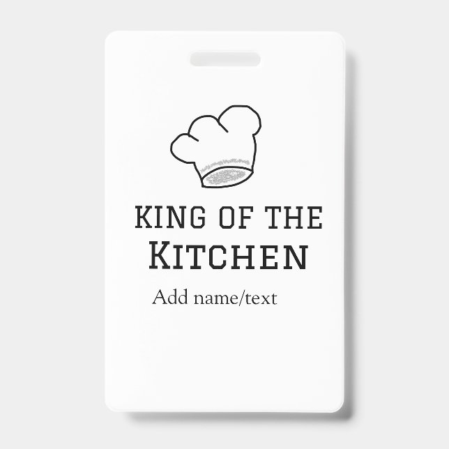 Badge Roi de la cuisine chef cuisine ajouter nom couronn (Avant)