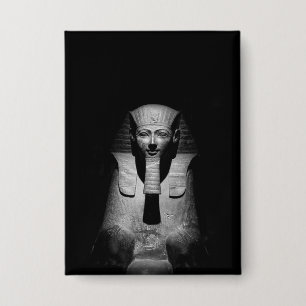 Badge Roi pharaon noir et blanc