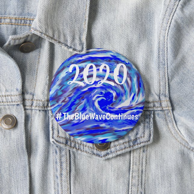 Badge Rond 10 Cm 2020 - the Blue Wave continues (En situation)