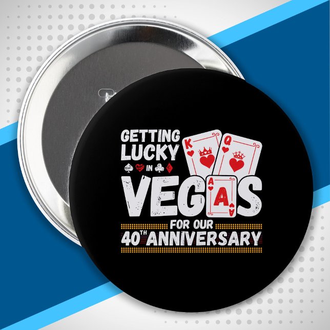 Badge Rond 10 Cm 40th Wedding Anniversary - Couples Las Vegas Trip (Créateur téléchargé)