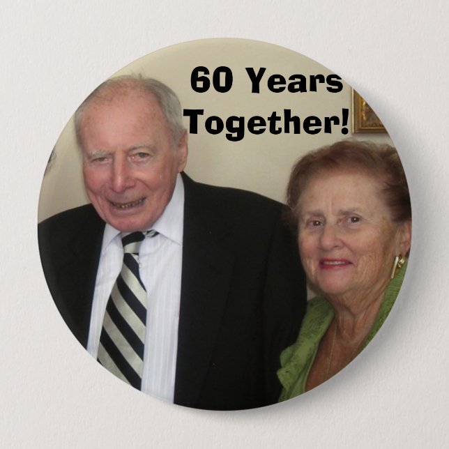 Badge Rond 10 Cm 60 ans ensemble ! (Devant)