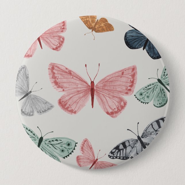 Badge Rond 10 Cm Accessoires de fête papillon bohème (Devant)