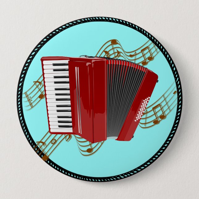 Badge Rond 10 Cm Accordéon (Devant)