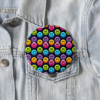 Badge Rond 10 Cm "Adorable Smile Emoji Motif Collection"