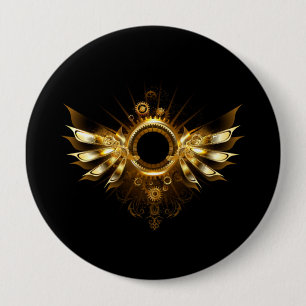 Badge Rond 10 Cm Ailes de Steampunk